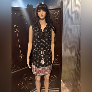 Black Patterned Women's Dress